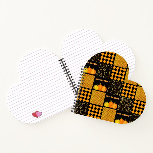 Carnet Motif Patchwork Citrouille Halloween (Intérieur)