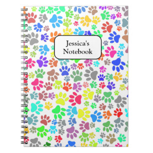 Carnet Motif Paw Chiot Coloré