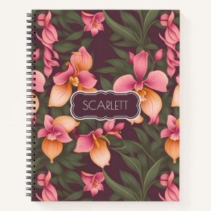 Carnet Motif personnalisé couleur orchidée
