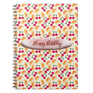 Carnet Motif personnalisé de cerisier floral orange