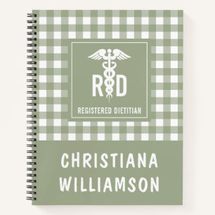 Carnet Motif personnalisé de diététiste enregistré RD