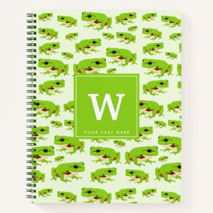 Carnet Motif personnalisé de grenouille arboricole verte 