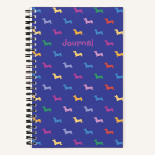 Carnet Motif personnalisé de teckel coloré petit