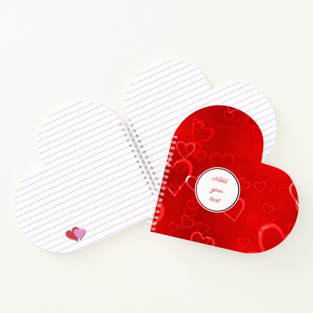 Carnet Motif personnalisé Red Hearts (Intérieur)
