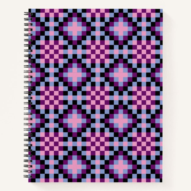 Carnet Motif Pixel foncé (Devant)