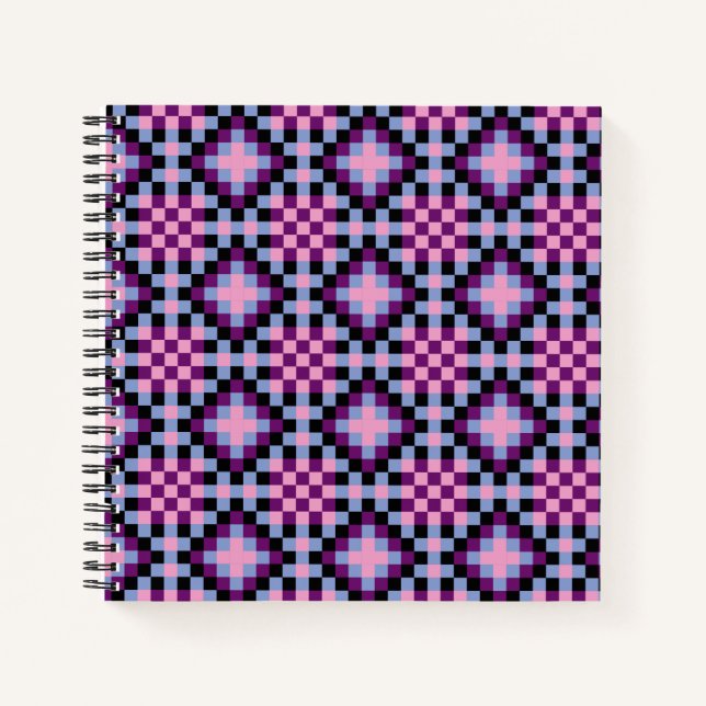 Carnet Motif Pixel foncé (Devant)