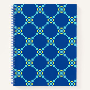 Carnet Motif Pixelé bleu et jaune