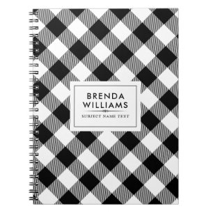 Carnet Motif plaid noir et blanc