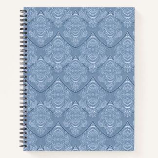 Carnet Motif plume Art nouveau en bleu poussiéreux