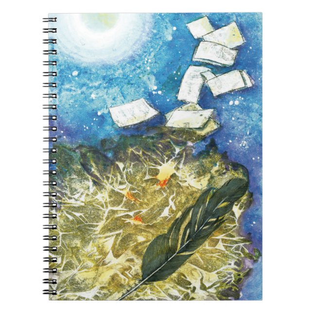 Carnet Motif poétique avec du clair de lune. (Devant)