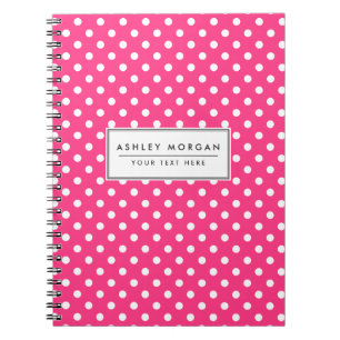 Carnet Motif Pois rose et blanc
