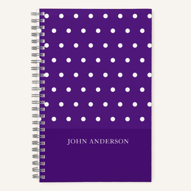 Carnet Motif Pois simple et personnalisé Funple (Recto)