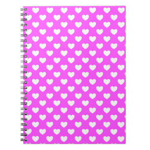 Carnet Motif Polka Dot Des Coeurs Rose Et Blanc
