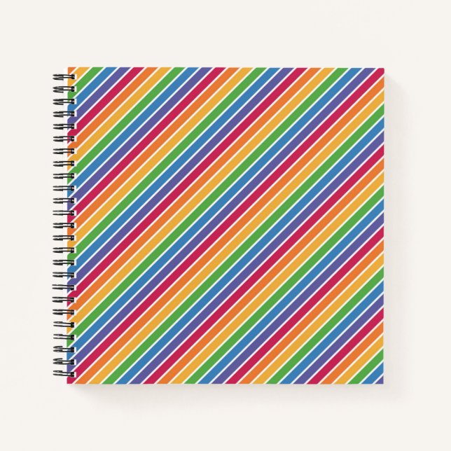 Carnet Motif Rainbow Stripes (Devant)