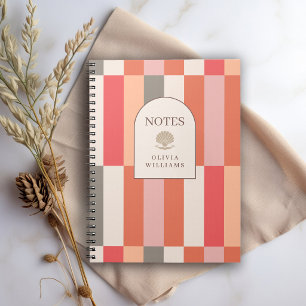 Carnet Motif rayé élégant et personnalisé féminin
