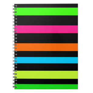 Carnet Motif Rayures Néon