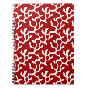 Carnet Motif Répéteur de corail blanc et rouge