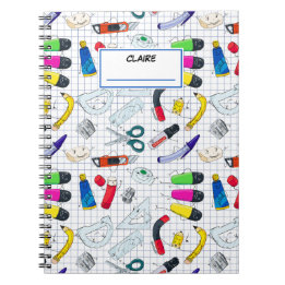 Carnet Motif Retour à l'école nom personnalisé