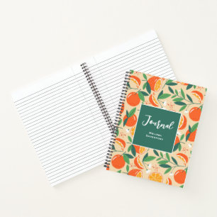 Carnet Motif rétro de fruits d'agrumes orange