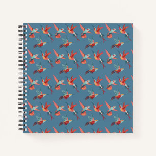 Carnet Motif Retro Hummingbird
