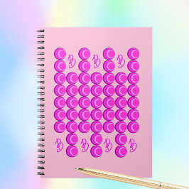 Carnet Motif rétro rose dans le style tendance avec monog