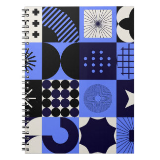 Carnet Motif rétrofuturiste Gras Géométrique Bauhaus