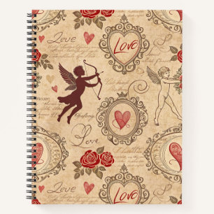 Carnet Motif romantique de vintage Cupid (3)