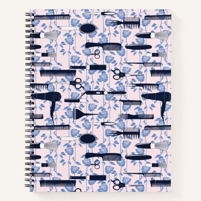 Carnet Motif Rose bleu Beauty Care (Devant)