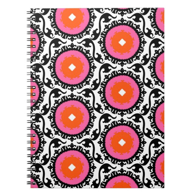 Carnet Motif rose de Suzani (Devant)