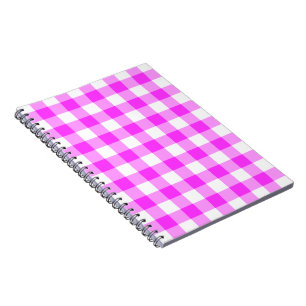 Carnet Motif rose et blanc En vichy