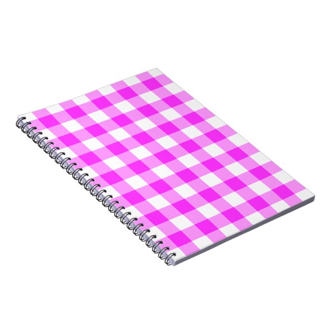 Carnet Motif rose et blanc En vichy (Côté Droit)