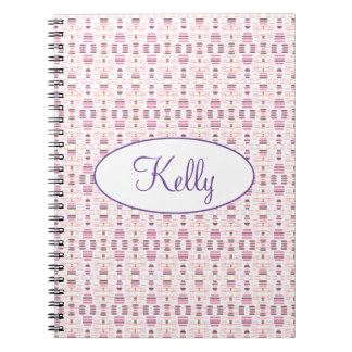 Carnet Motif Rose Et Mauve