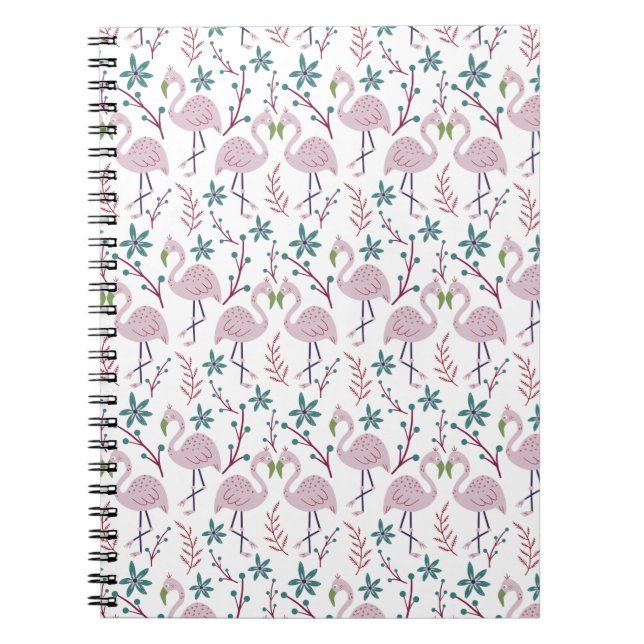 Carnet Motif rose flamingo sans couture sur arrière - pla (Devant)