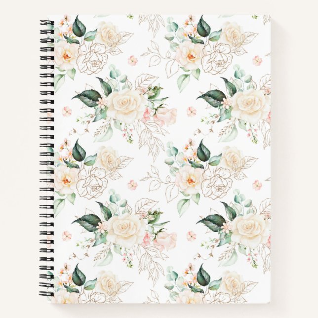 Carnet Motif rose Floral Garden (Devant)