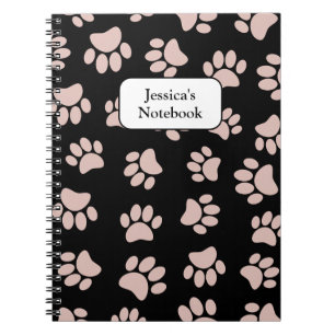 Carnet Motif rose Gold et Black Dog Paw