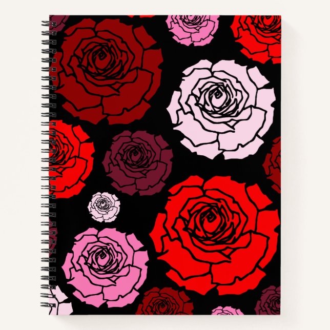 Carnet Motif Rose japonais (Devant)