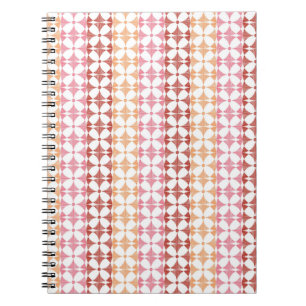 Carnet Motif rouge géométrique de rayures d'ikat