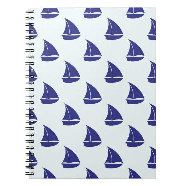 Carnet Motif Royal Blue Sailboat (Devant)