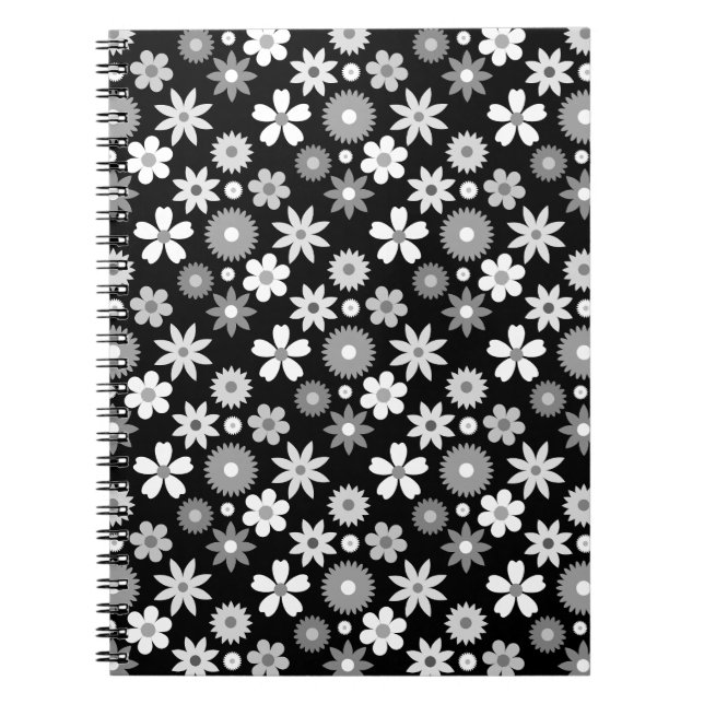 Carnet Motif Rpt Monochrome les années 70 Style Rétro (Devant)