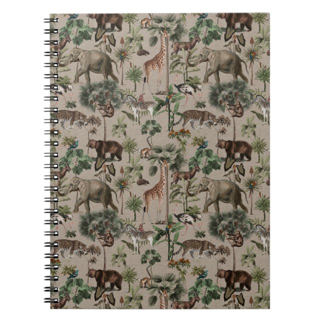 Carnet Motif Safari de la Jungle tropicale (Devant)