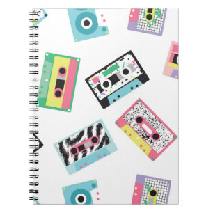 Carnet Motif sans couture avec bandes audio dans style ré