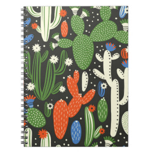 Carnet motif sans couture avec cactus sur arrière - plan