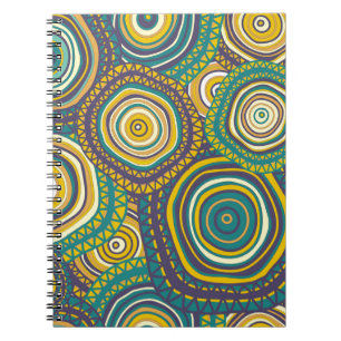 Carnet Motif sans couture avec cercle ornemental dessiné