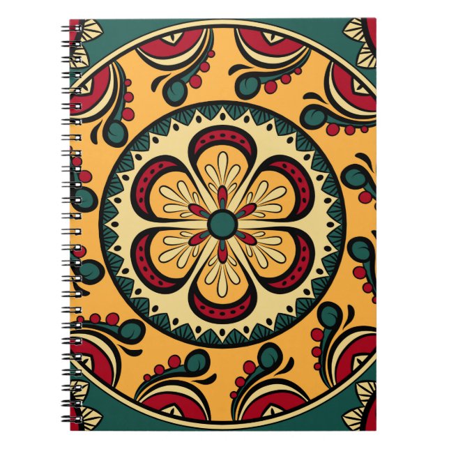 Carnet Motif sans couture avec des ornements circulaires  (Devant)