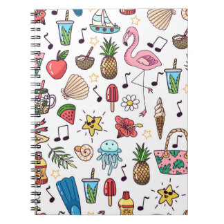 Carnet Motif sans couture avec éléments d'été. illustrati
