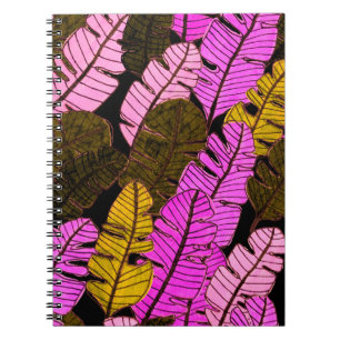 Carnet Motif sans couture avec feuilles tropicaux dessiné