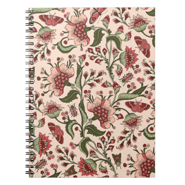 Carnet Motif sans couture avec fleurs d'imaginaire, mur n (Devant)