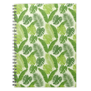 Carnet Motif sans couture de feuilles tropicales & Monste