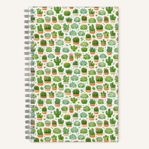Carnet Motif sans couture de plante succulente mignonne