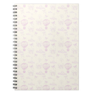 Carnet Motif sans couture de toile montgolfière et rubans